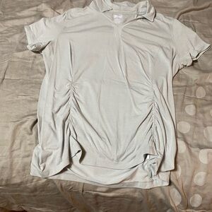 Duluth Trading Co Women's Gray Ruched Polo